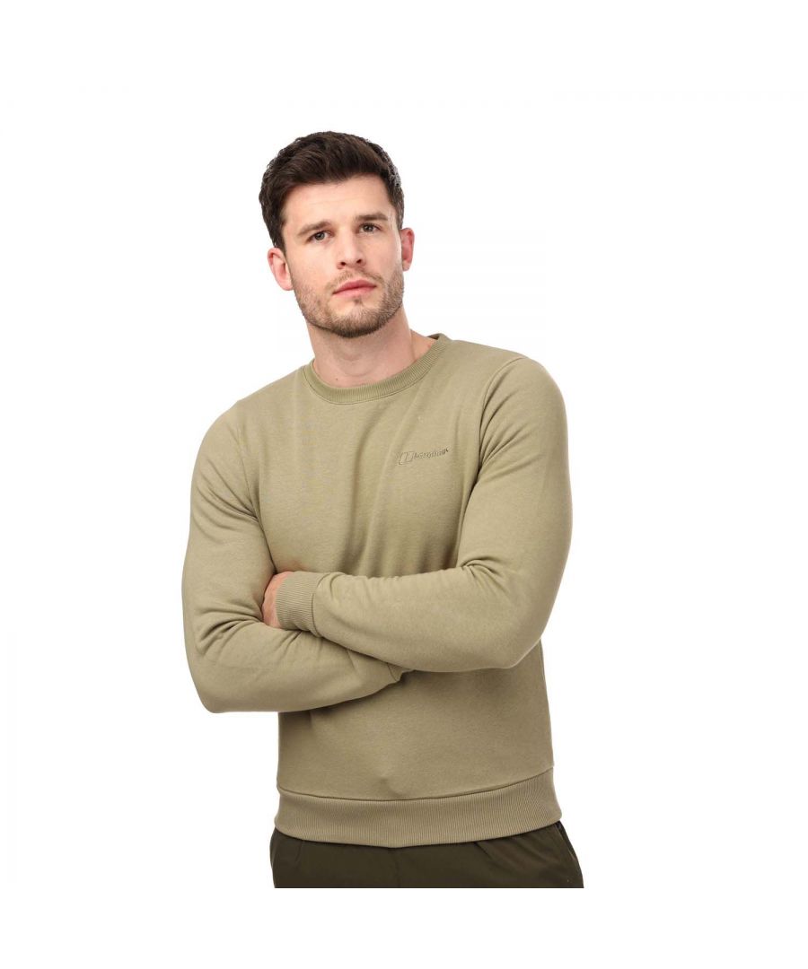 Berghaus Mens Logo Crew Sweatshirt in Green Cotton - Size X-Small