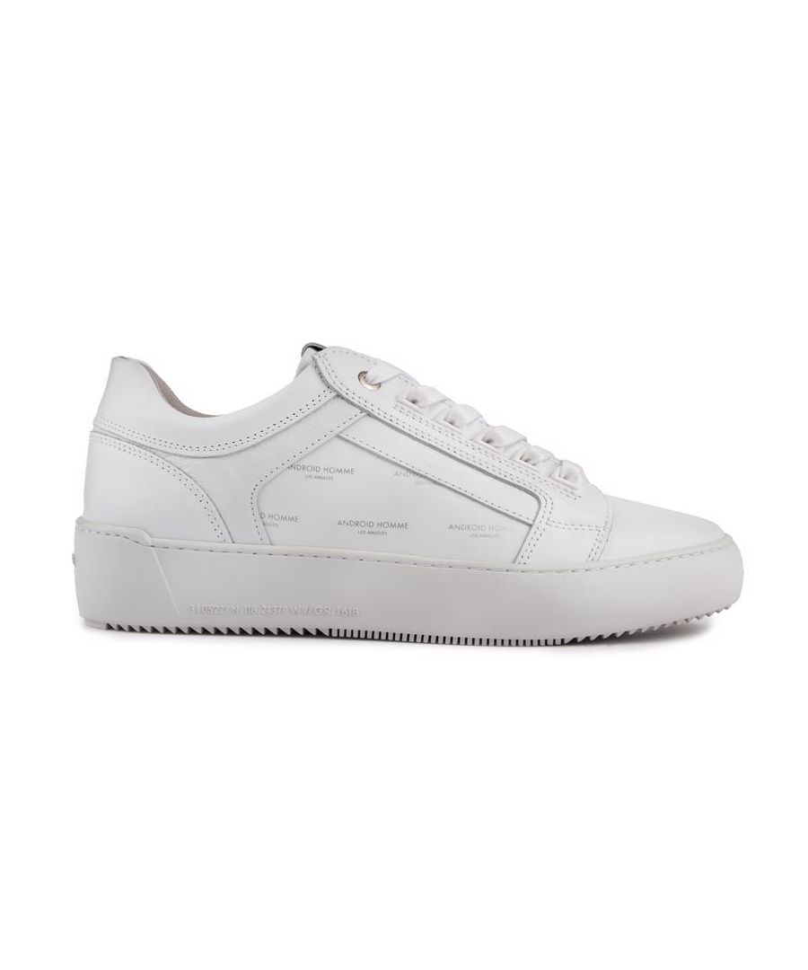 android homme mens venice trainers - white leather - size uk 8