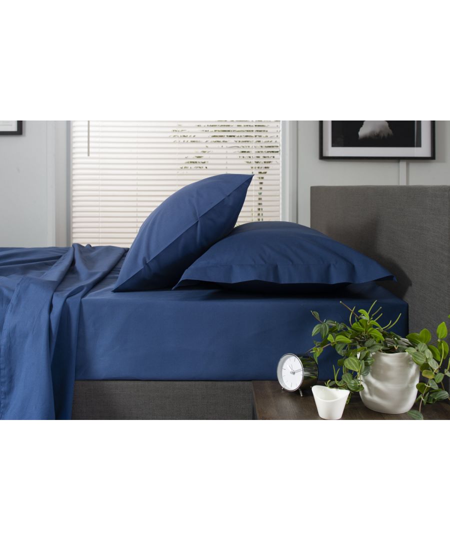 The Lyndon Company 200 Thread Count  Fitted Sheet Set King Size Blue  - 230x220cm - 100% Cotton