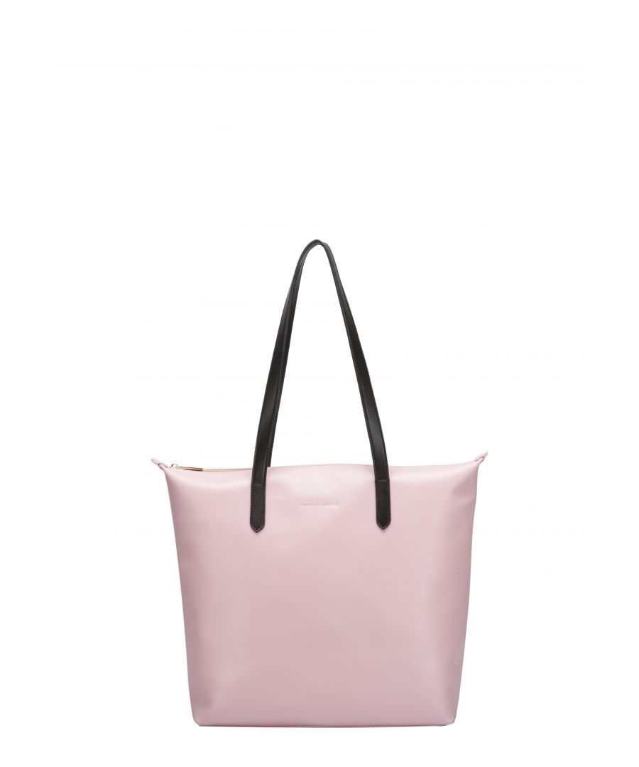 Image for LARGE SMOOTH LEATHER ZIP TOP TOTE BAG