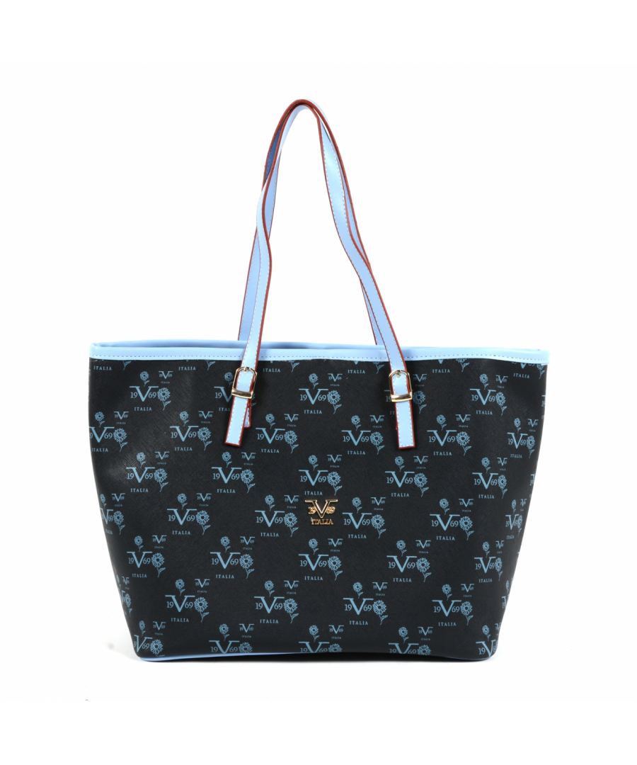 By Versace 19.69 Abbigliamento Sportivo Srl Milano Italia - Details: 8VXW19694717 BLACK LIGHT BLUE - Color: Multicolor - Composition: 100% SYNTHETIC LEATHER - Made: TURKEY - Measures (Width-Height-Depth): 44x29x16 cm - Front Logo - Two Handles - Logo Inside - Two Inside Pocket