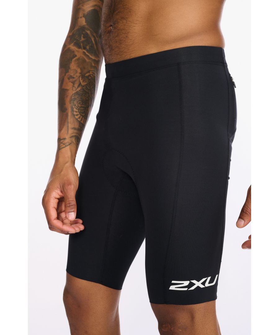 2xu mens aero cycle shorts black/white reflective nylon - size small