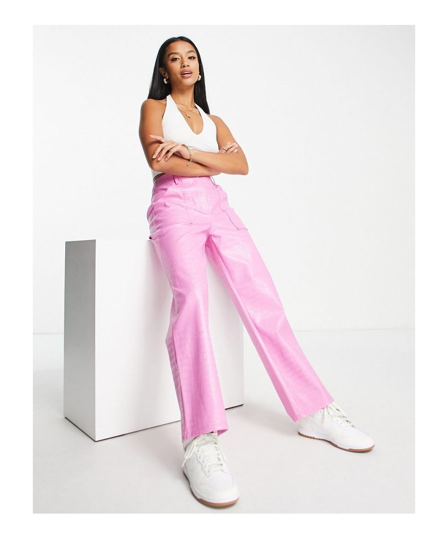Trousers & Leggings by Miss Selfridge Petite Waist-down dressing High rise Belt loops Side pockets Straight fit Sold By: Asos