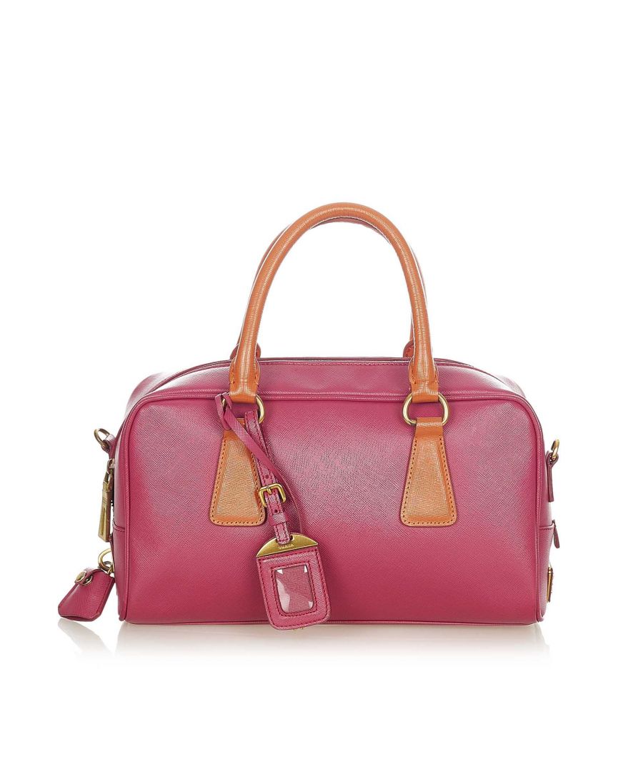 Prada Preowned Womens Vintage Saffiano Lux Galleria Satchel Pink - One Size