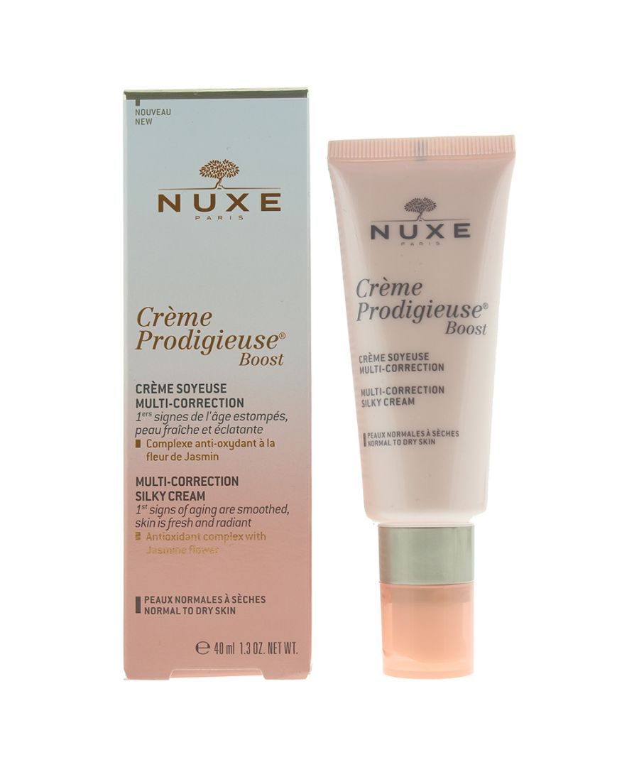 This silky multi-correction first wrinkle cream with an anti-oxidant complex containing jasmine flower helps to combat the harmful effects of everyday life while respecting your skin's natural balance. Skin appears fresher and more radiant. Skin looks smoother, less lined and fuller. Its velvety texture provides softness and comfort for normal to dry skin.