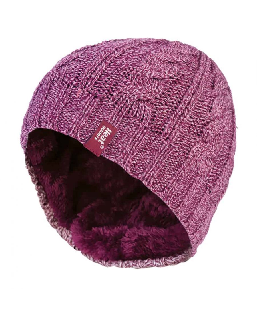 Heat Holders Thermal Winter HatThe beautiful cable knit hat, these ladies Heat Holders 3.4 Tog hat have a fabulous fur-like plush insulating lining, called Heatweaver, that is even more effective at holding warm air in. This silky, soft lining doesn't just feel luxurious, it also assures you of warm ears in the harsh winter.This all is made with the Heat Holders Yarn which is expertly made in order to keep you nice and warm, with its superior moisture wicking abilities and keep all the cold out.All these features guarantee that you are toasty warm throughout the cold weather.Product Details - Thermal hat from Heat Holders. - Massive 3.4 tog rating - Heatweaver lining. - Heat Holders yarn. - Toasty warm ears. - Soft and comfortable fit. - One Size. - A range of beautiful colours to choose from.
