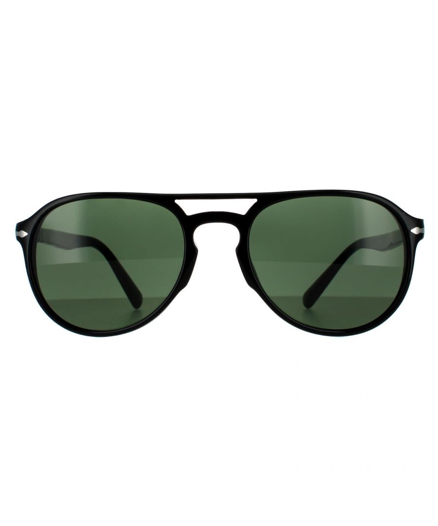 Persol  Green Lens Sunglasses - Black