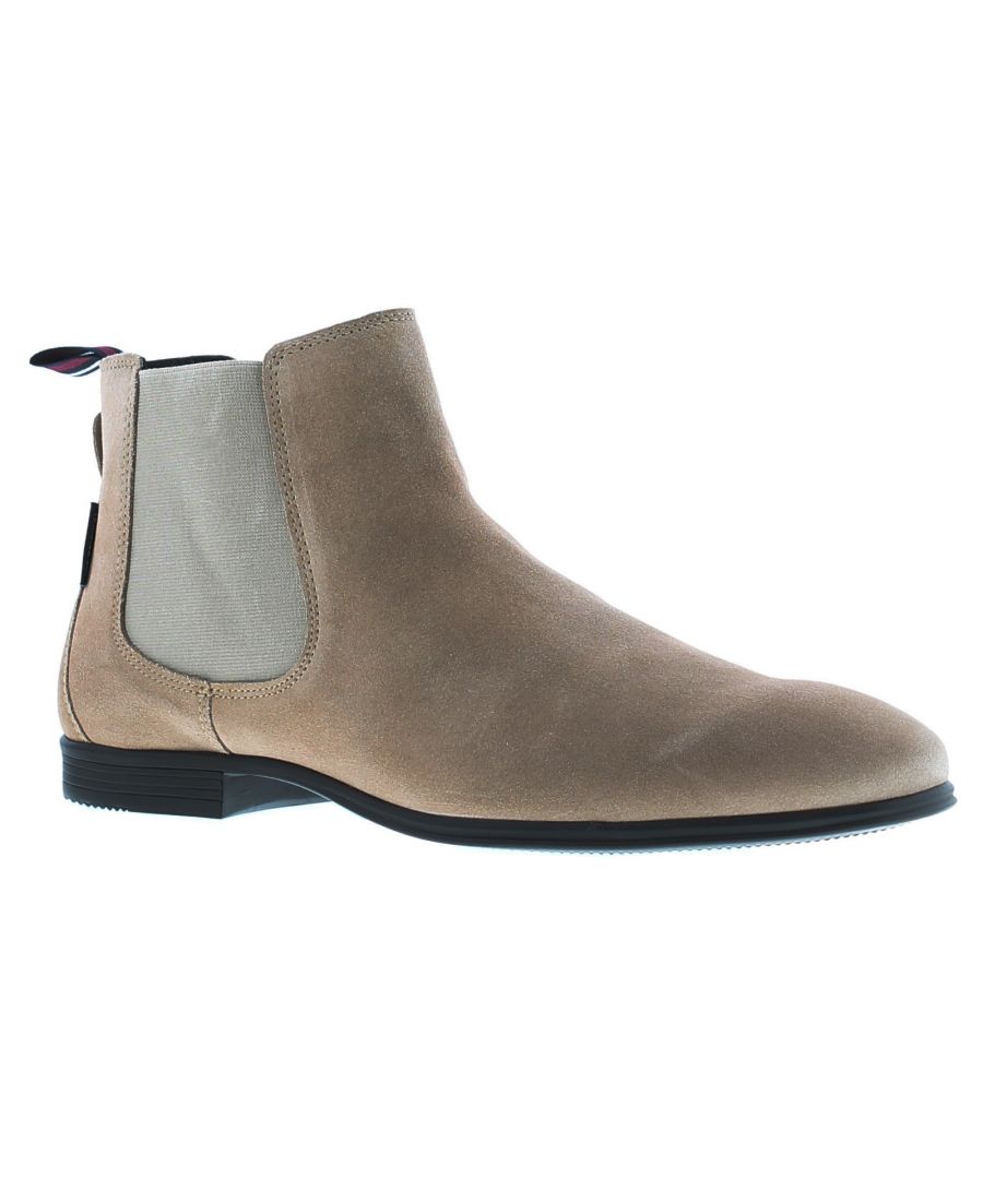 Ben Sherman Lombard Suede Leather Mens Chelsea Boots Sand/Beige. Leather Upper. Fabric Lining. Synthetic Sole. Mens Gentlemens Ben Sherman Lombard Suede Cheslea Boots.