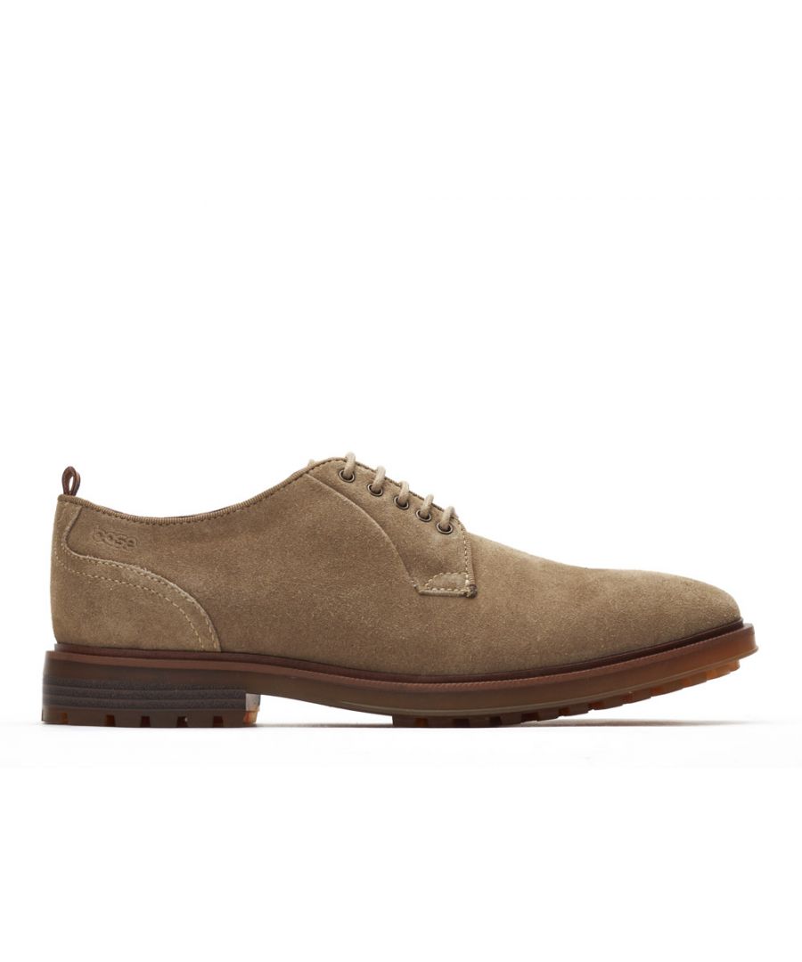 'Hughes' is a plain toe lace up derby shoe which has been designed with high quality suede uppers and a cleated rubber sole. Effortlessly cool for any spring summer smart casual outfit  the 5 lace closing will keep this casual shoe secure and the cushioned inner sole will keep you comfortable through all day summer events.