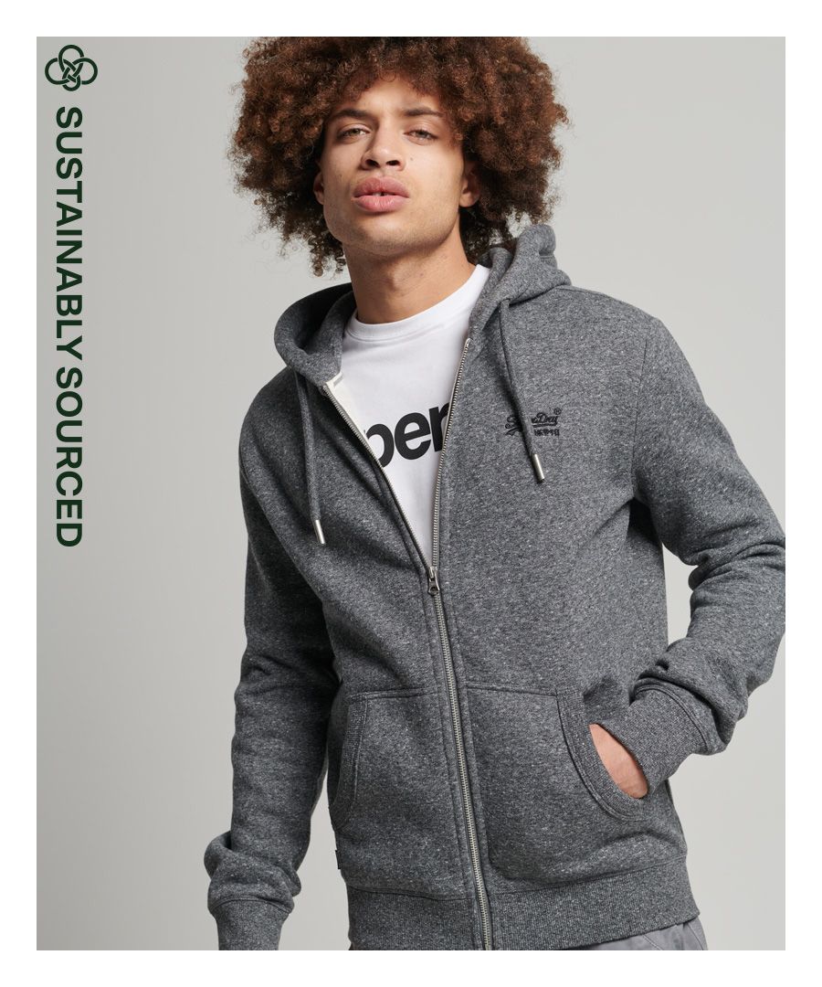 At Superdry, we take a lot of inspiration from the spirit of Americana. Whether you're sporty or enjoy lounging in a cosy hoodie, there's something charming about bundling up as the seasons turn cooler. The Vintage Logo Embroidered Zip Hoodie is one such hoodie with the signature Superdry feel and fashion flexibility.Slim fit – designed to fit closer to the body for a more tailored lookDrawcord hoodZip fasteningLong sleevesFront pouch pocketOrganic cottonEmbroidered Superdry logoSignature Superdry tabMade with organic cotton grown using natural rather than chemical pesticides and fertilisers. The healthier soil this creates uses up to 80% less water which is better for our planet and for the farmers who grow it.