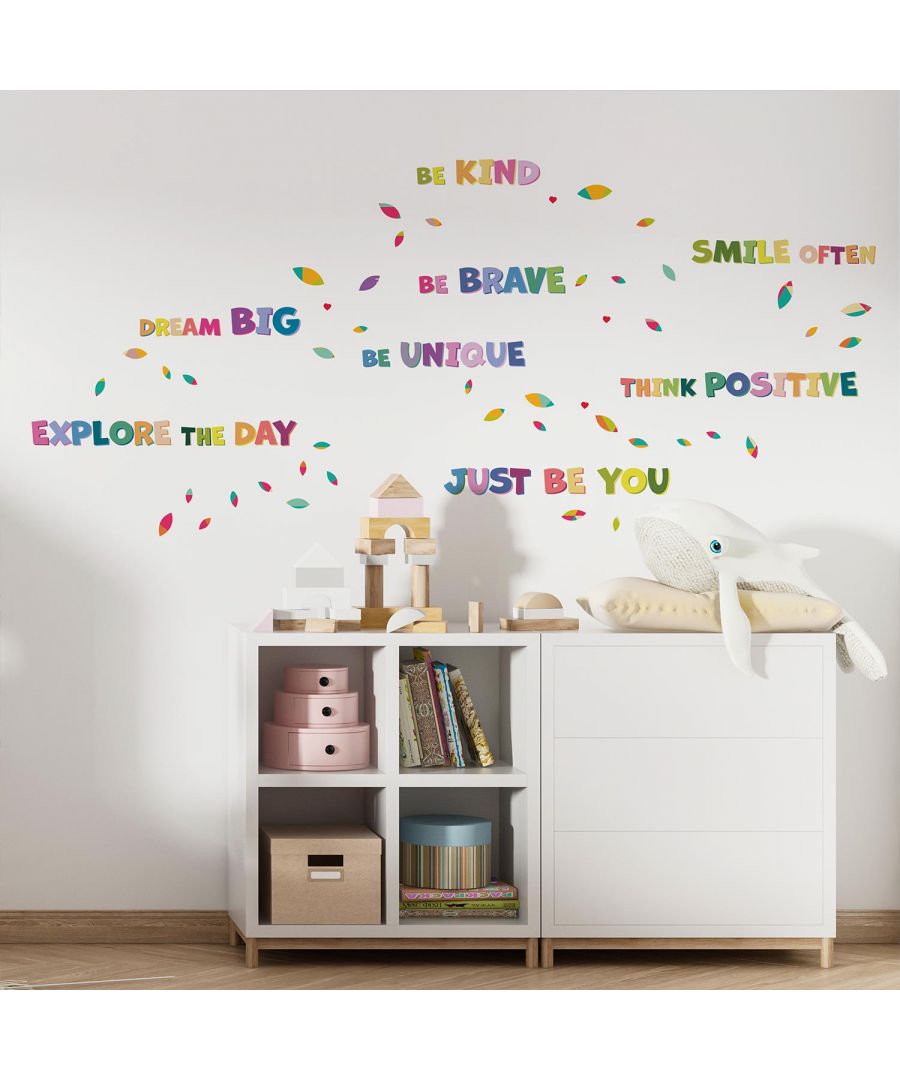 Image for Colourful Inspirational Lettering Quote, wall decal kids room 100 cm x 88 cm 85 pcs