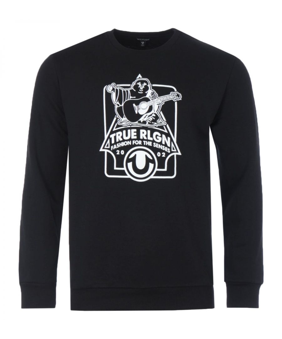 Image for True Religion Buddha Logo Crew Neck Sweatshirt - Black