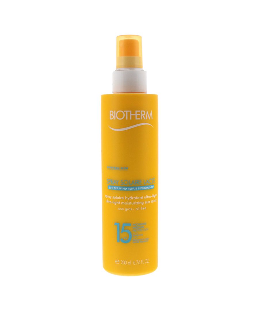 This water-resistant, moisturizing sun spray from Biotherm has a lightweight milky texture for easy application. Developed with Sun, Sea and Wind Technology to defend skin from the natures elements. It contains Life PlanktonTM and Vitamin E for moisturizing and soothing benefits leaving your skin comfortable, soft and radiant to enhance and even out your tan.