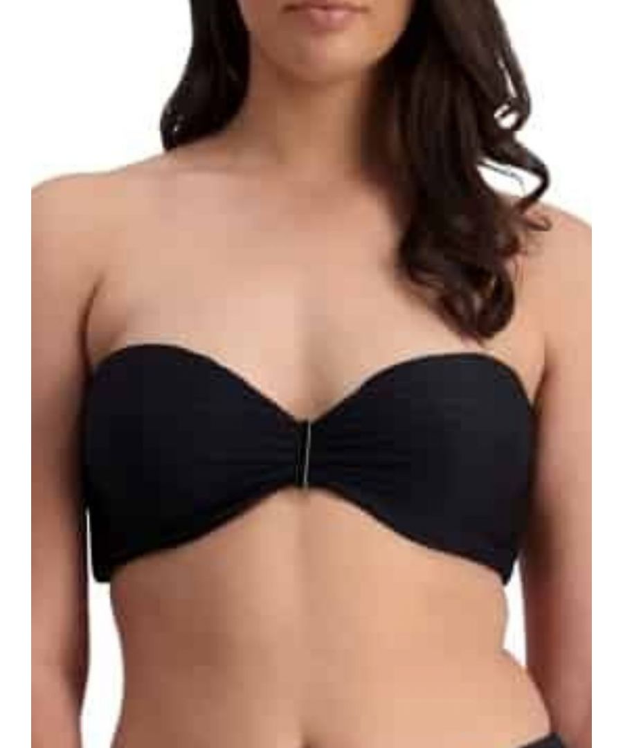 Moontide Womens Manhattan Bandeau Top - Black Polyamide - Size 30DD-E