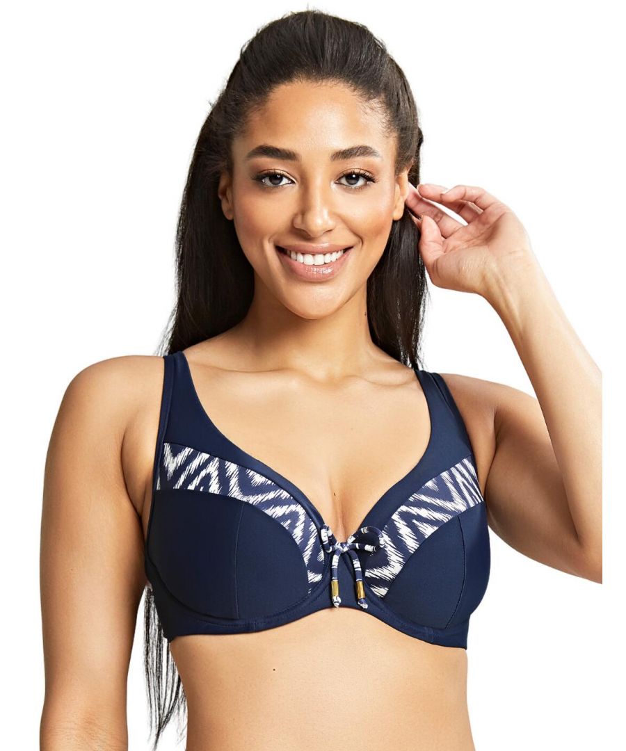 Panache Womens Oceana Plunge Bikini Top - Blue Polyamide - Size 30H