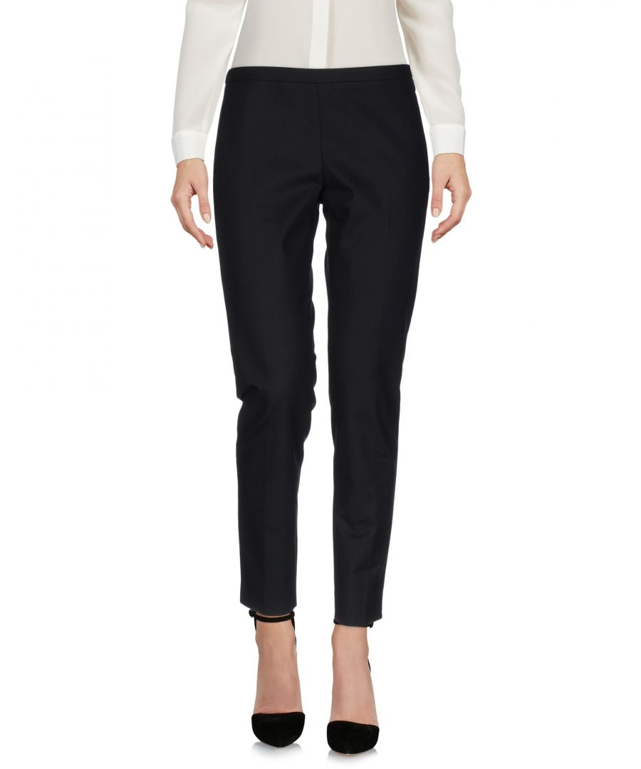 Image for Moncler Womens Black Cotton Straight Leg Trousers