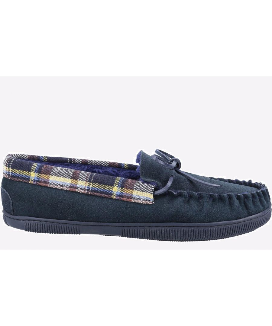 Cotswold Sodbury Moccasin Slipper Mens - Navy - Size UK 11