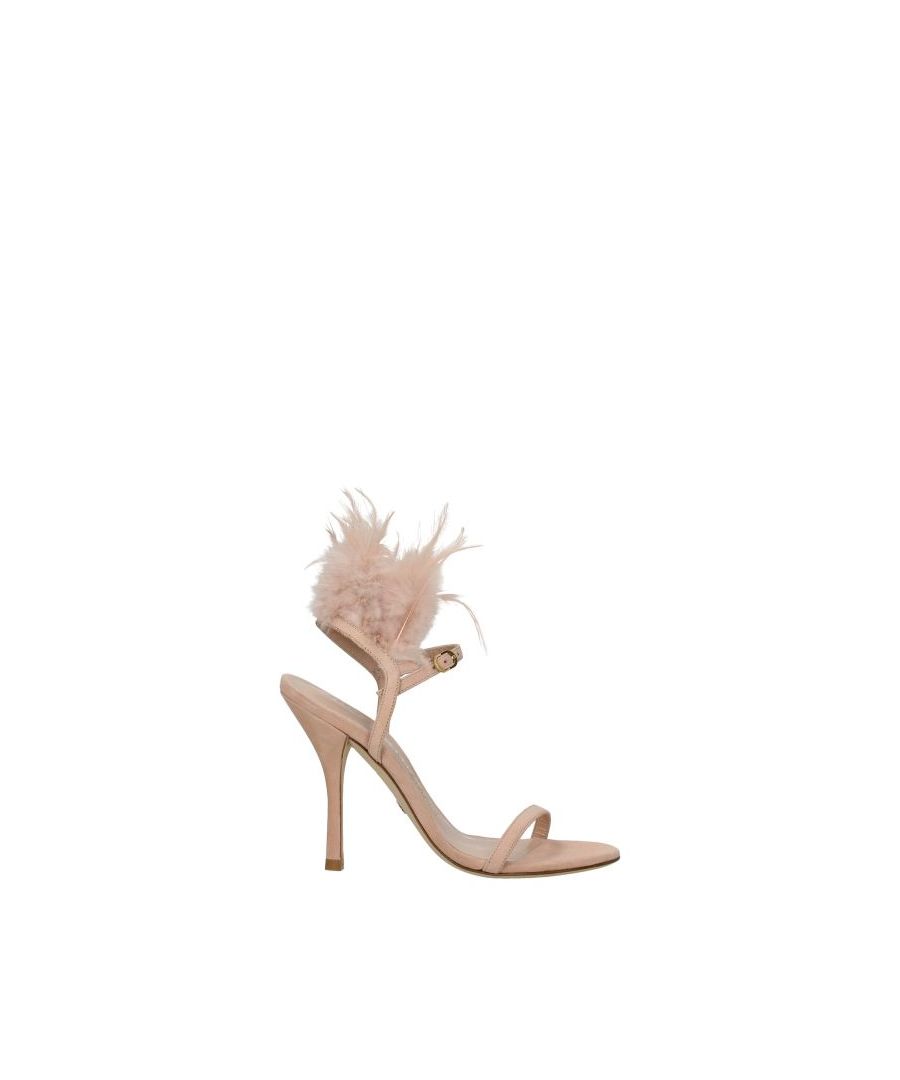 The Product with code RICKISUEDES4982Q24 suede is a women's sandals in pink designed by Stuart Weitzman. The product is made by the following materials: suede. Heel height type: high heel. Heel Height: 11 cm. Bottomed Shoes is leather. Buckle closure. Open toe. The product was made in Spain.