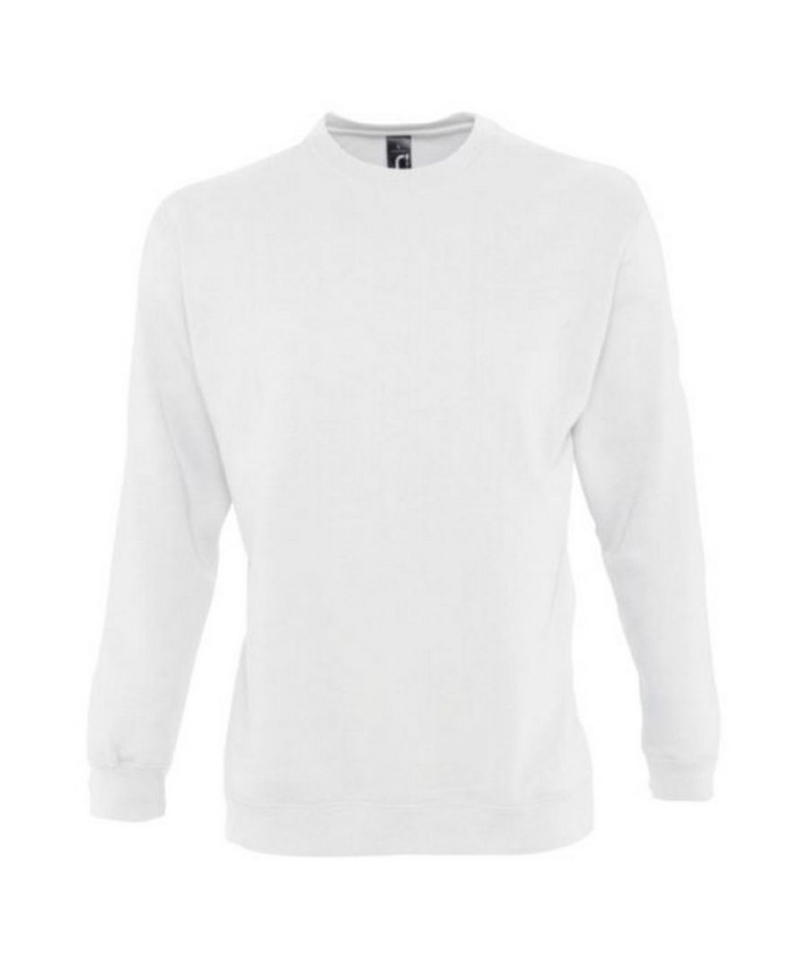 SOLS Heren Supreme Plain Cotton Rich Sweatshirt (Wit)