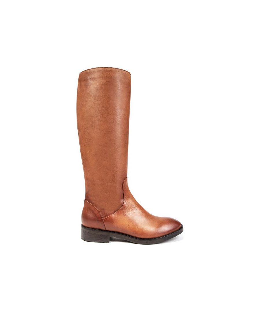 A Knee-high Boot With A Riding Boot Feel, Our Milan Flat Rubber Soled Boots Are A New Addition To Our Sole Made In Italy Collection. Crafted In Italy From Super-soft Burnished Tan Calf Leather, They Have A Round Toe, A Full Leather Lining, An Inside Zip And A Smart Looking Flat Sole. Wear Them To Dress Down Winter Dresses Or With Jeans On More Casual Days. 