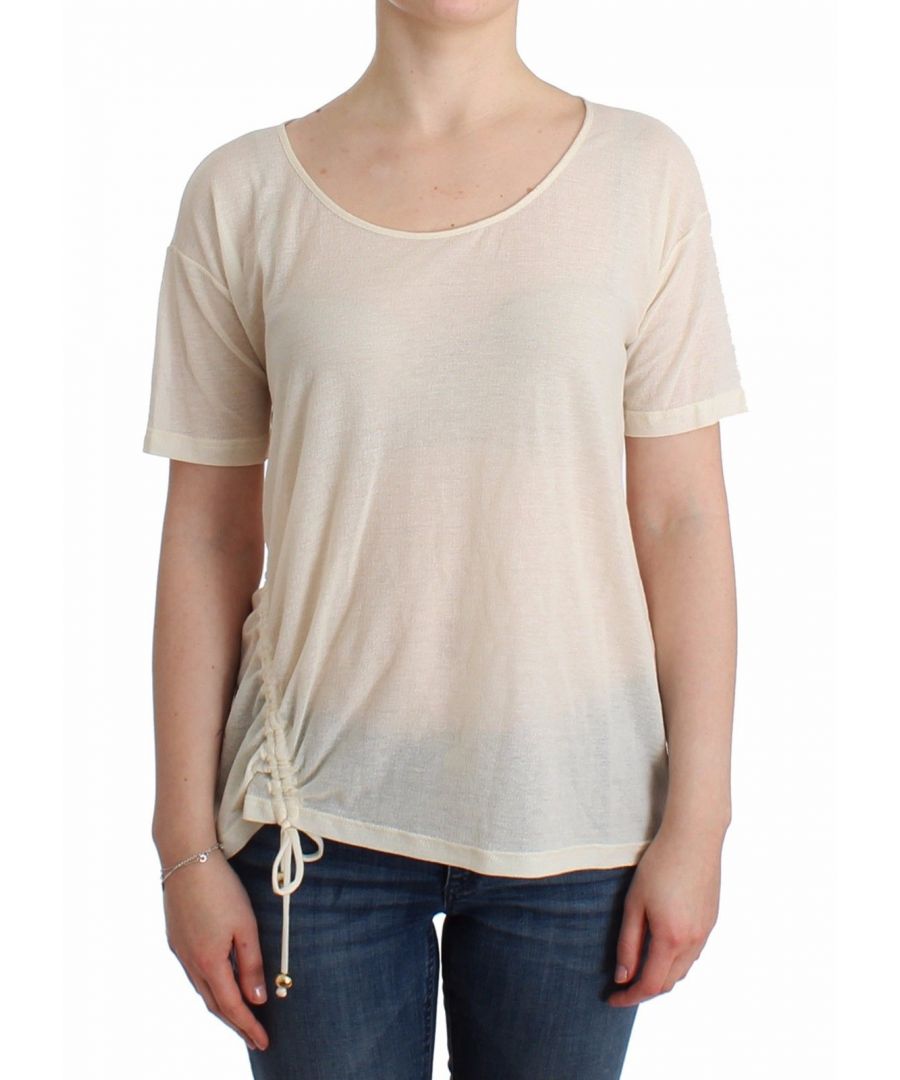 Ermanno Scervino Womens Beachwear White T-Shirt Top Blouse - Multicolour - Size Small