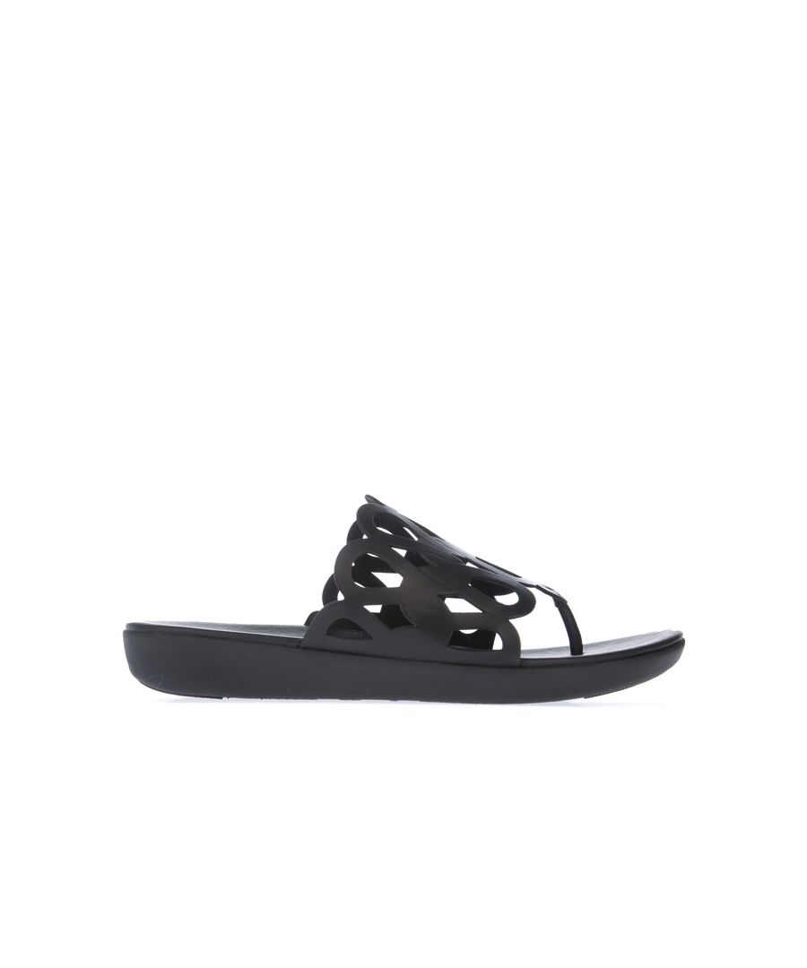 Image for Women's Fit Flop Elodie Entwined Loops Toe-Thong Sandals in Black