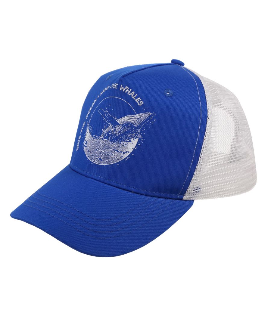 Fabric: Coolweave, Cotton Twill, Soft Touch. Material: Cotton, Polyester. Design: Contrast, Embroidered, Logo, Text, Whale. 5 Panel Design, Button at Top, Embroidered Eyelets, Mesh Backing, Pre-Curved Peak. Fabric Technology: Breathable, Lightweight. Fastening: Adjustable Straps.
