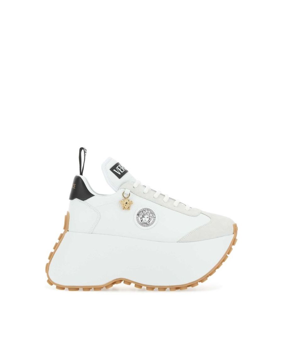 White leather Triplatform sneakers