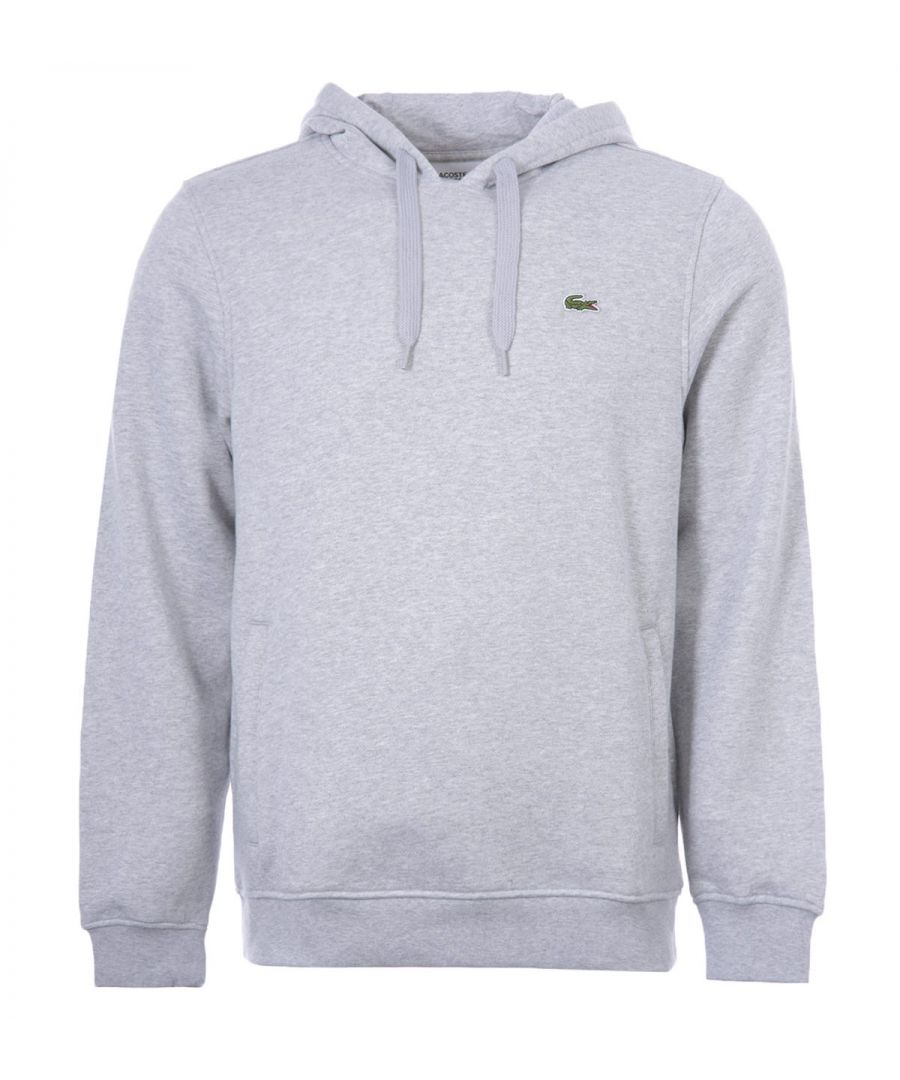 lacoste mens sport fleece pullover hoodie in grey polycotton - size 5xl