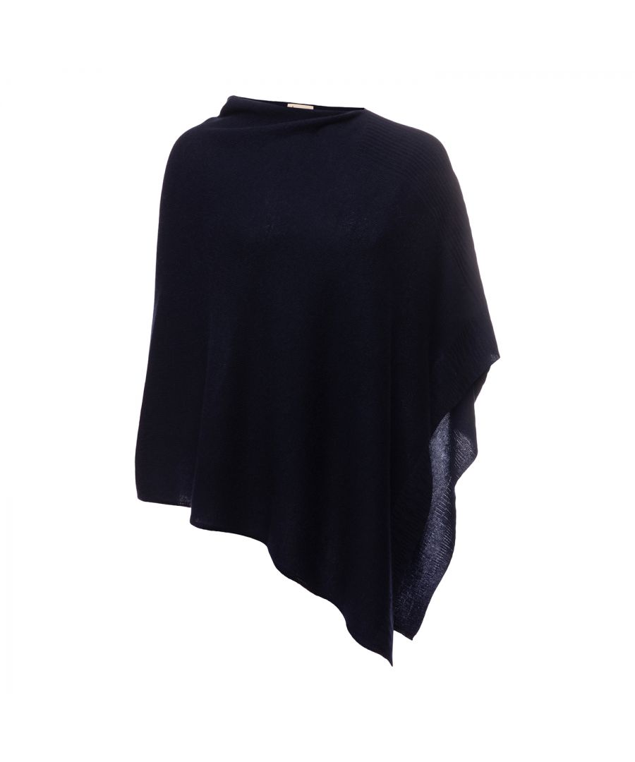 Image for Cashmere Poncho in Navy