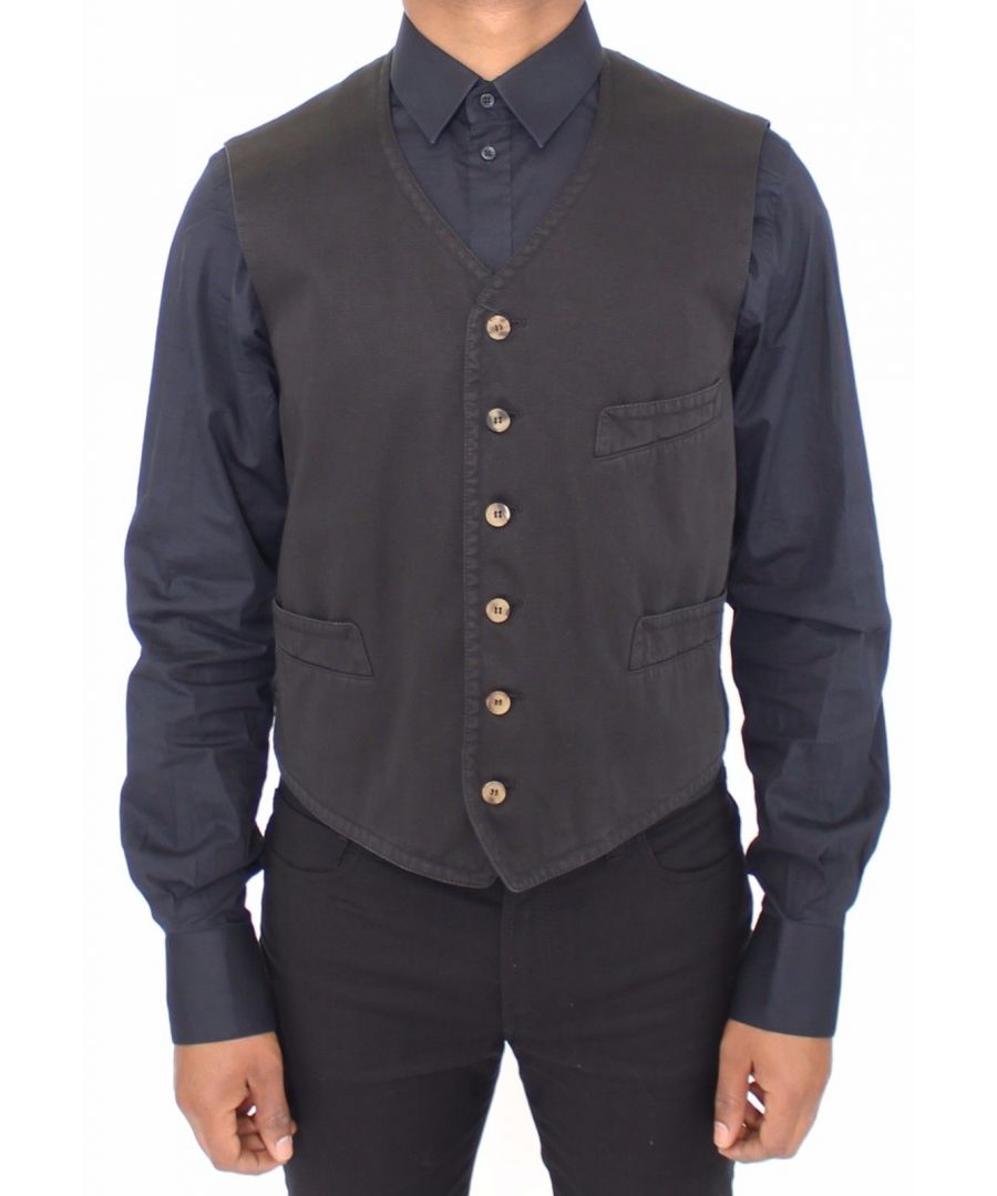 Image for Dolce & Gabbana Black Cotton Viscose Dress Vest Blazer