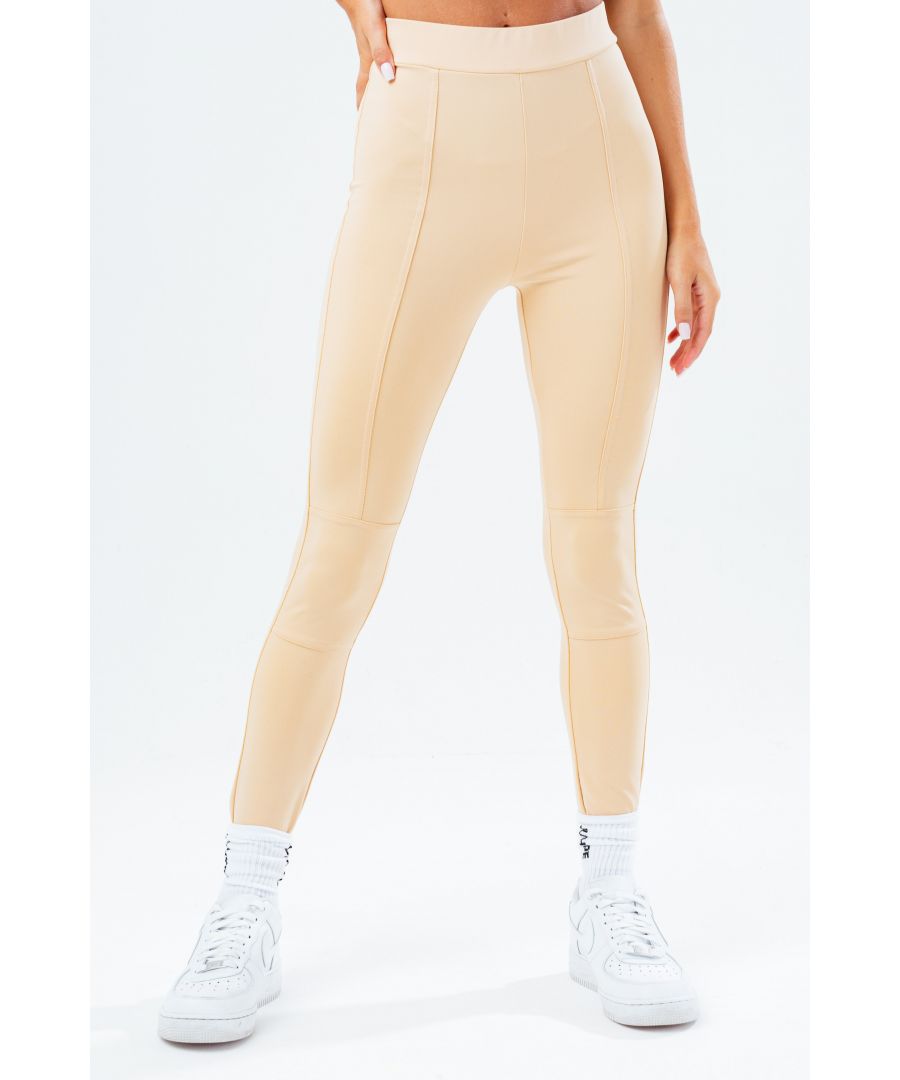 Image for Hype Beige With Detail Seams Women's Fitted Leggings