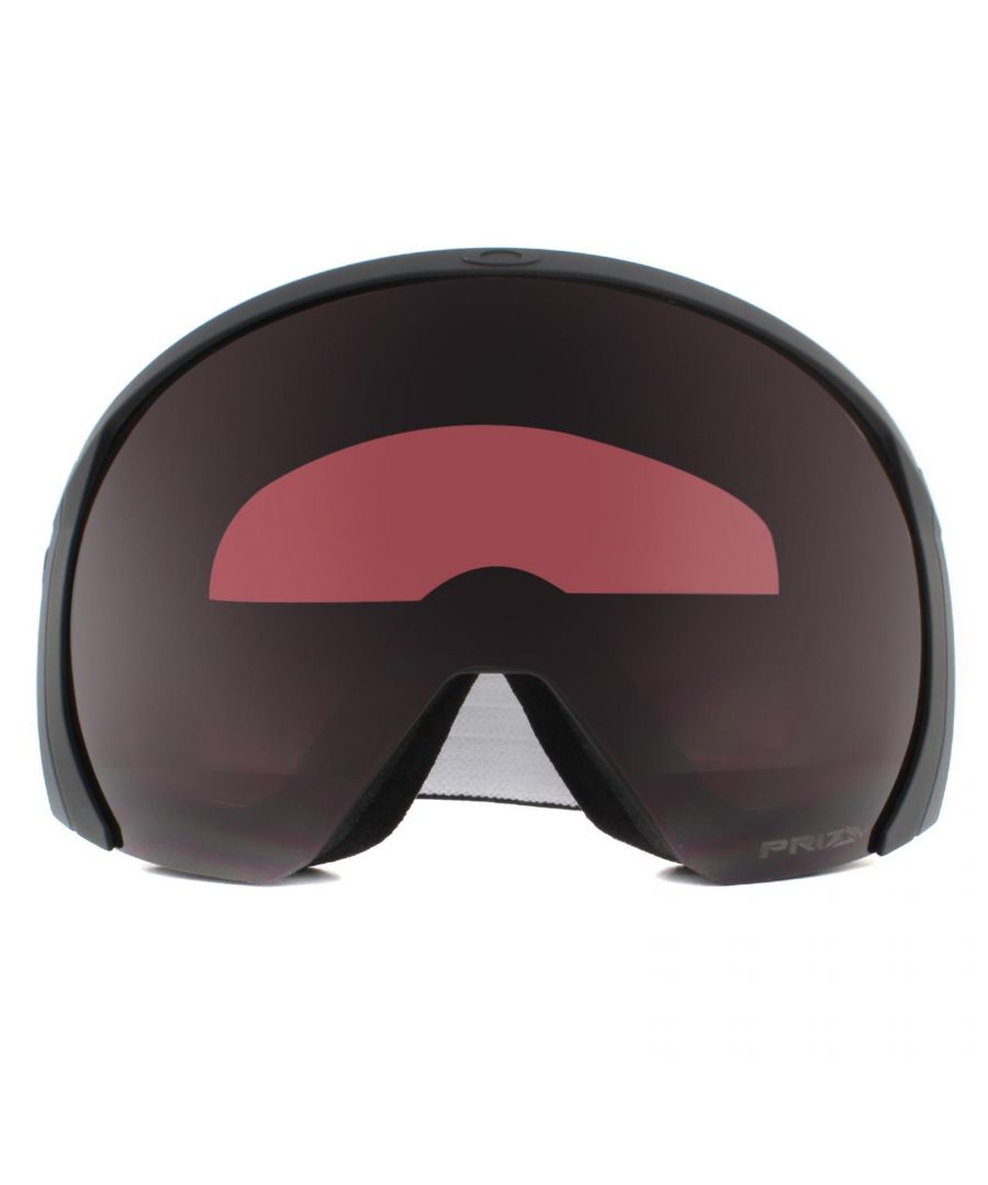 Oakley Ski Goggles Flight Path XL OO7110-23 Matte Black Prizm Snow Dark Grey sit at the top of the snow goggles range, a premium design that is used by many of the worldâ€™s top athletes. This XL model delivers an enormous field of view, the frames architecture means any angle is optimised and delivers an unprecedented and unobstructed line of vision. Lens construction features Ridgelock, simple and quick lens changing technology that ensures a full, impenetrable seal that prevents even the harshest conditions from entering the goggle. Triple layered foam prevents fogging and the goggle fits most helmets perfectly.