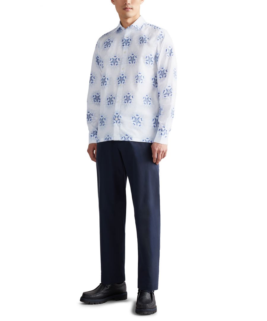 Long-Sleeved Floral Printed Shirt