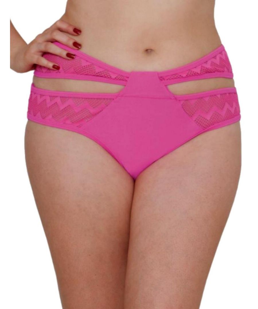 Curvy Kate Womens Hi Voltage Strappy Mini Bikini Brief - Pink - Size X-Small