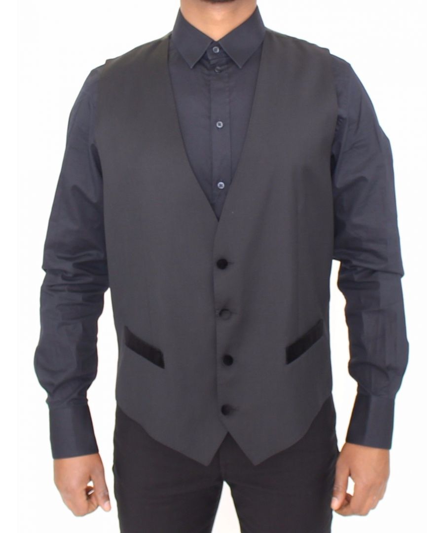 Image for Dolce & Gabbana Black Wool Formal Dress Vest Gilet Jacket