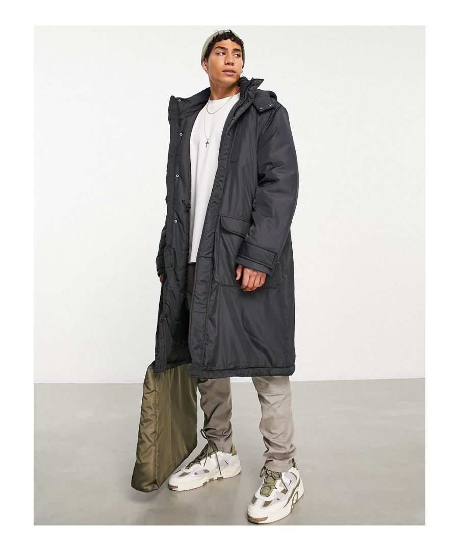 Parka by ASOS DESIGN No chill Fixed hood Zip and press-stud fastening Functional pockets Drawstring hem Relaxed fit Sold by Asos