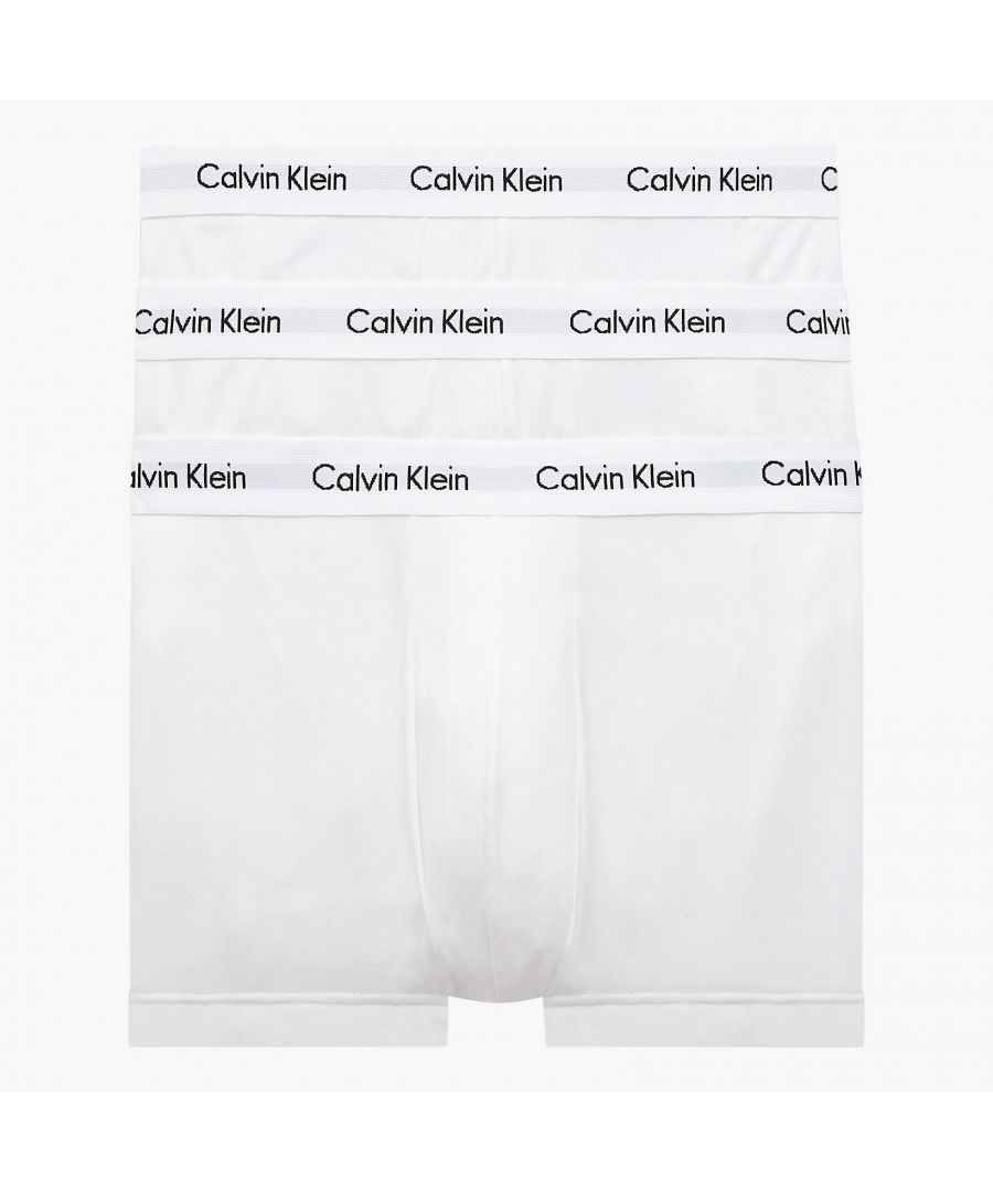 Calvin Klein 3 Pack Low Rise Trunk is made of soft cotton for all-day comfort. Featuring a classic Calvin Klein logo on the waist band. This Low Rise Trunk provides both comfort and support. The contoured pouch provides support, and the fabric blend provides excellent breathability. Giving you a soft and comfortable wearing experience.