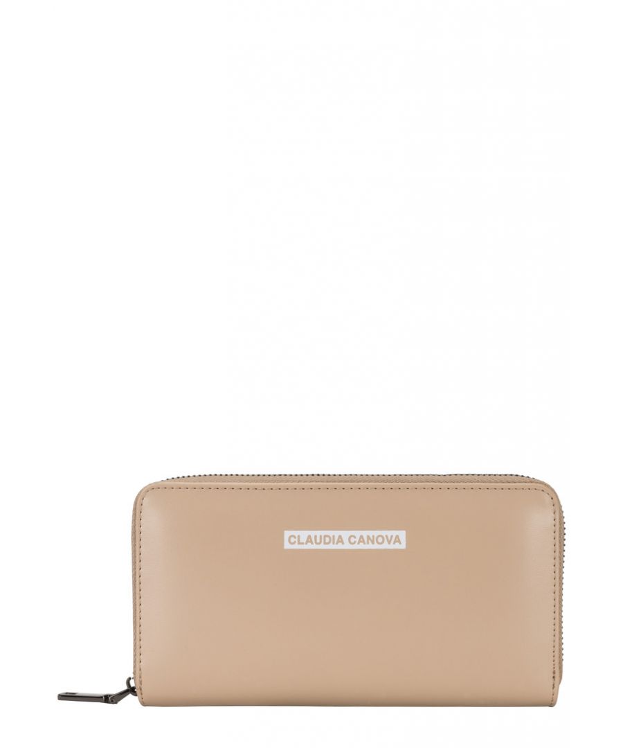Go sophisticated with our Athina PU leather purse, with an all-around zip you can be assured your valuables are safe. Features: , Smooth PU leather, Secure zip round opening, Gunmetal hardware, 8 card slots, 2 note holders, 1 coin purse with zip fastening Style Ref: 84694 TAUPE