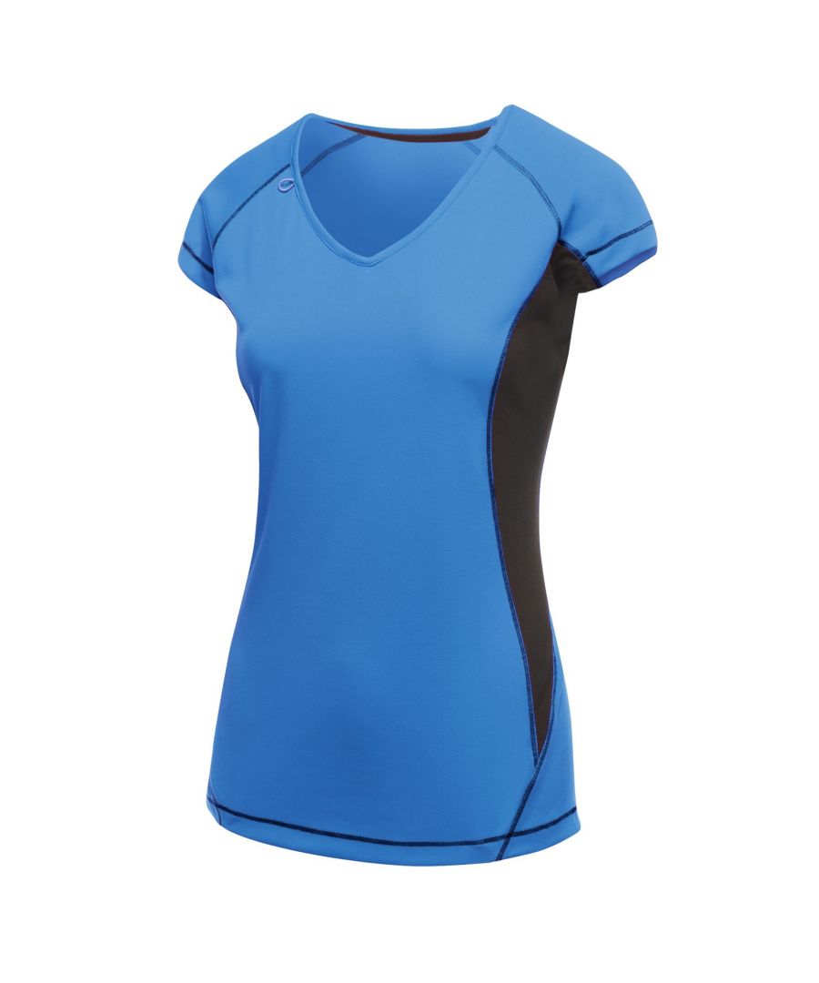 Regatta Activewear Womens Beijing Short Sleeve T-Shirt - Blue - Size UK 8 (Women's)