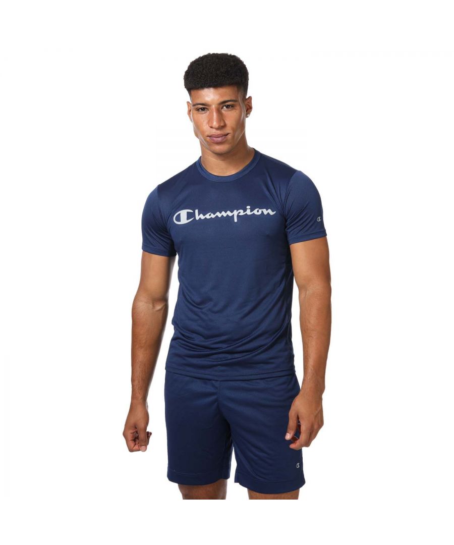 Champion Pf mesh T-shirt voor heren, marineblauw