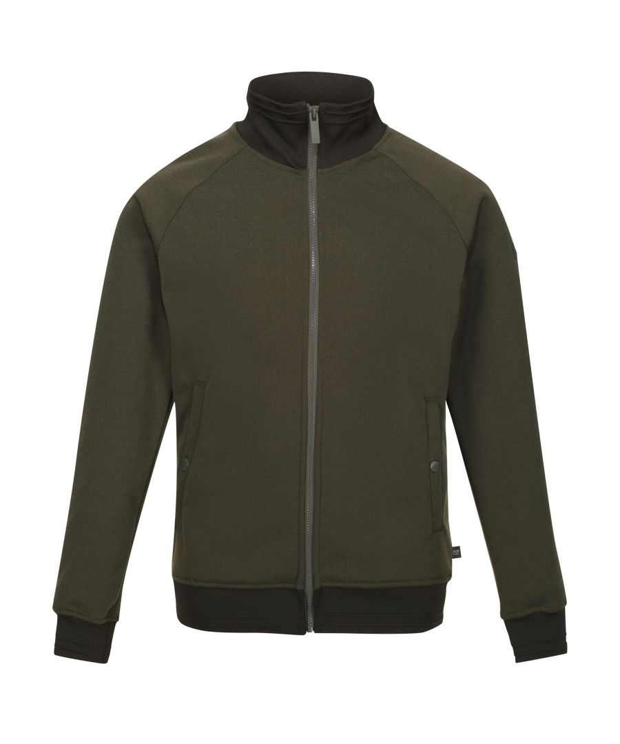 Image for Regatta Mens Ivano Textured Full Zip Fleece Jacket (Dark Khaki)