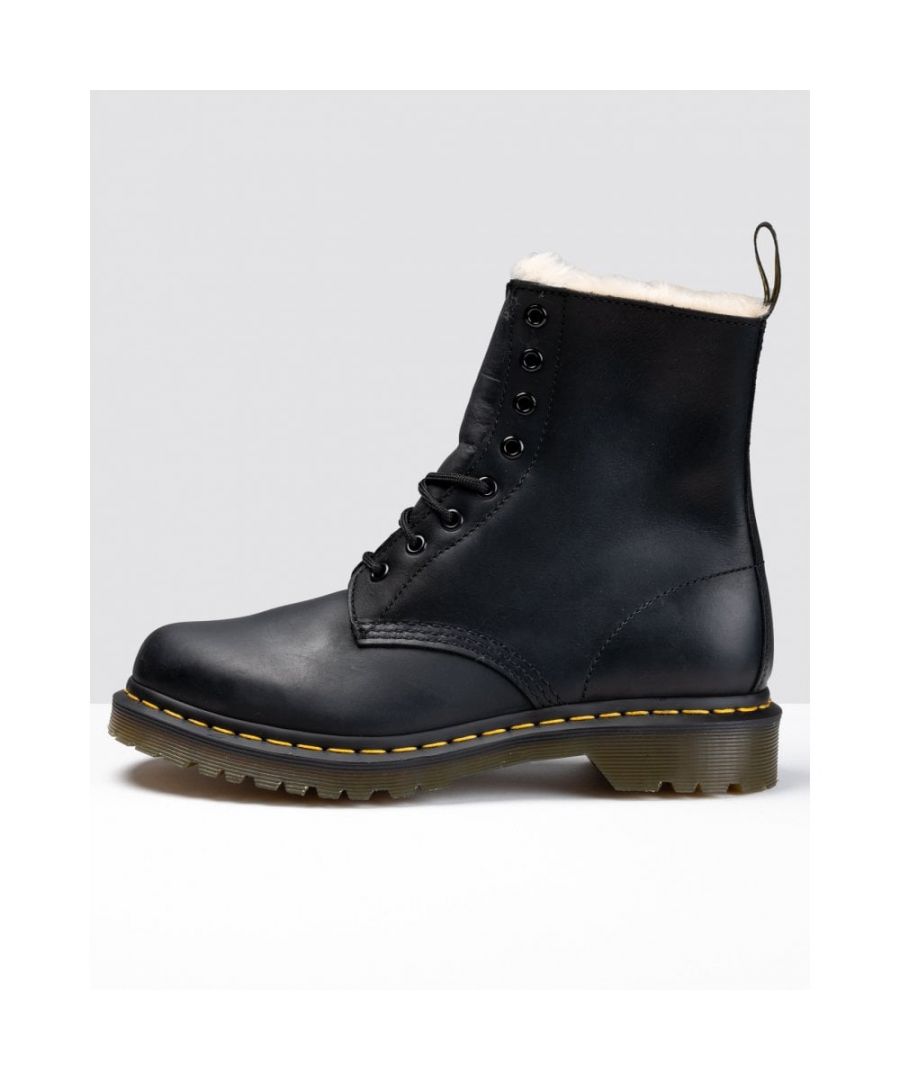Dr Martens 1460 Serena Wyoming Fur Lined Womens Boot - Black - Size UK 4