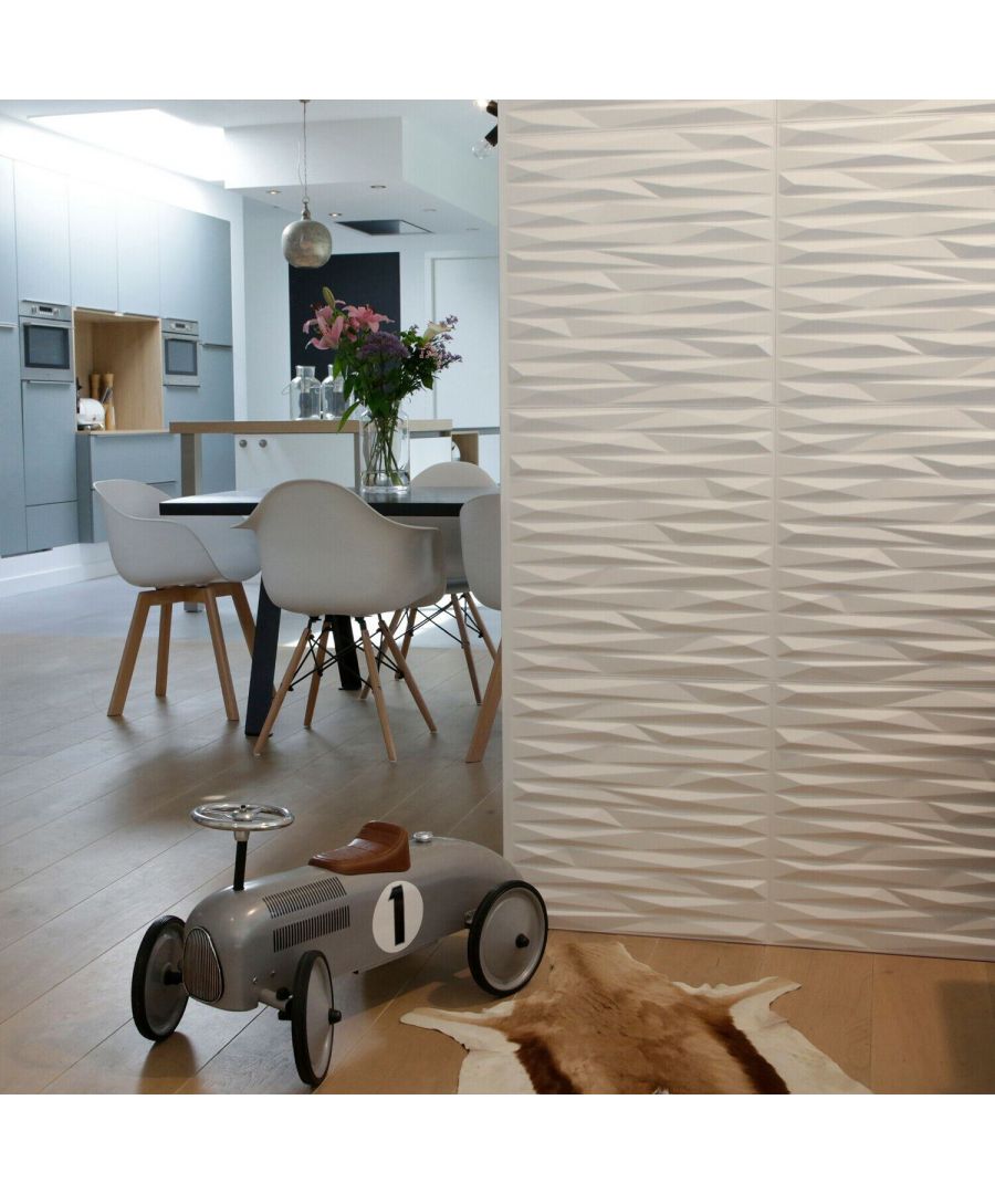 - Boost your wall decoration with our Valeria 3D Wall Panels.\n- Bring your walls to life with our new Gaps 3D Wall Panels.\n- This material is also compostable at the end of its life cycle and therefore it is 100% biodegradable. \n- Just glue, apply and paint! The original colour of 3D Wall Panels is OFF WHITE but the 3D tile can be painted with any type of paint (both water and oil based) so you can paint them the color you want! \n- ATTENTION : To get the best result for your wall do not forget to order also our WALPLUS HYBRID ADHESIVE GLUE to install the 3D wallpaper! \n- Each box contains 12 pcs of 3D Wall Panels with a size of 50x50x1.75cm or 19.7x19.7x0.7 in, which makes a total of 3 sqm2 or 32.3 sft2, so you can cover a surface of 3 sqm2 or 32.3 sft2 wall by buying one single box.