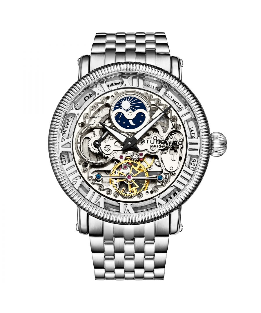 Men's Automatic Silver Case, Silver Bezel, Silver Dial, Black Hands, Silver Bracelet Watch