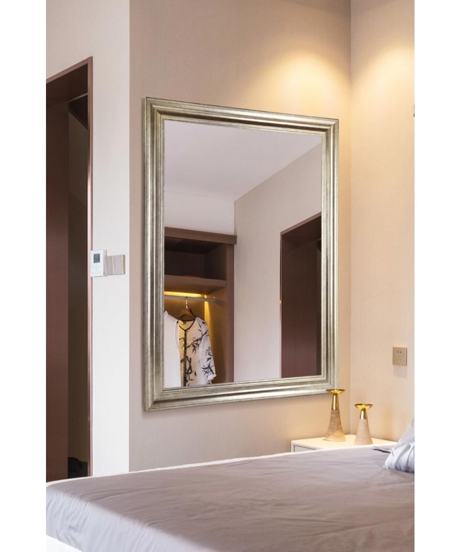 Image for Lancaster Champagne Silver Extra Large Wall Hanging Mirror 103cm X 73cm