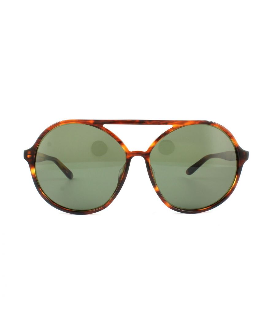 Valentino Sunglasses V727 Thin Glam 214 Havana Grey Green Mirror is very loosely based on a retro aviator style but these Thin Glam Valentino sunglasses have much more up to date fashion sense and bold striking look that will be sure to attract the right kind of attention.
