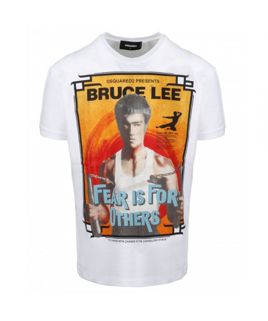 Dsquared2 Bruce Lee Fear Is For Others White T-Shirt
