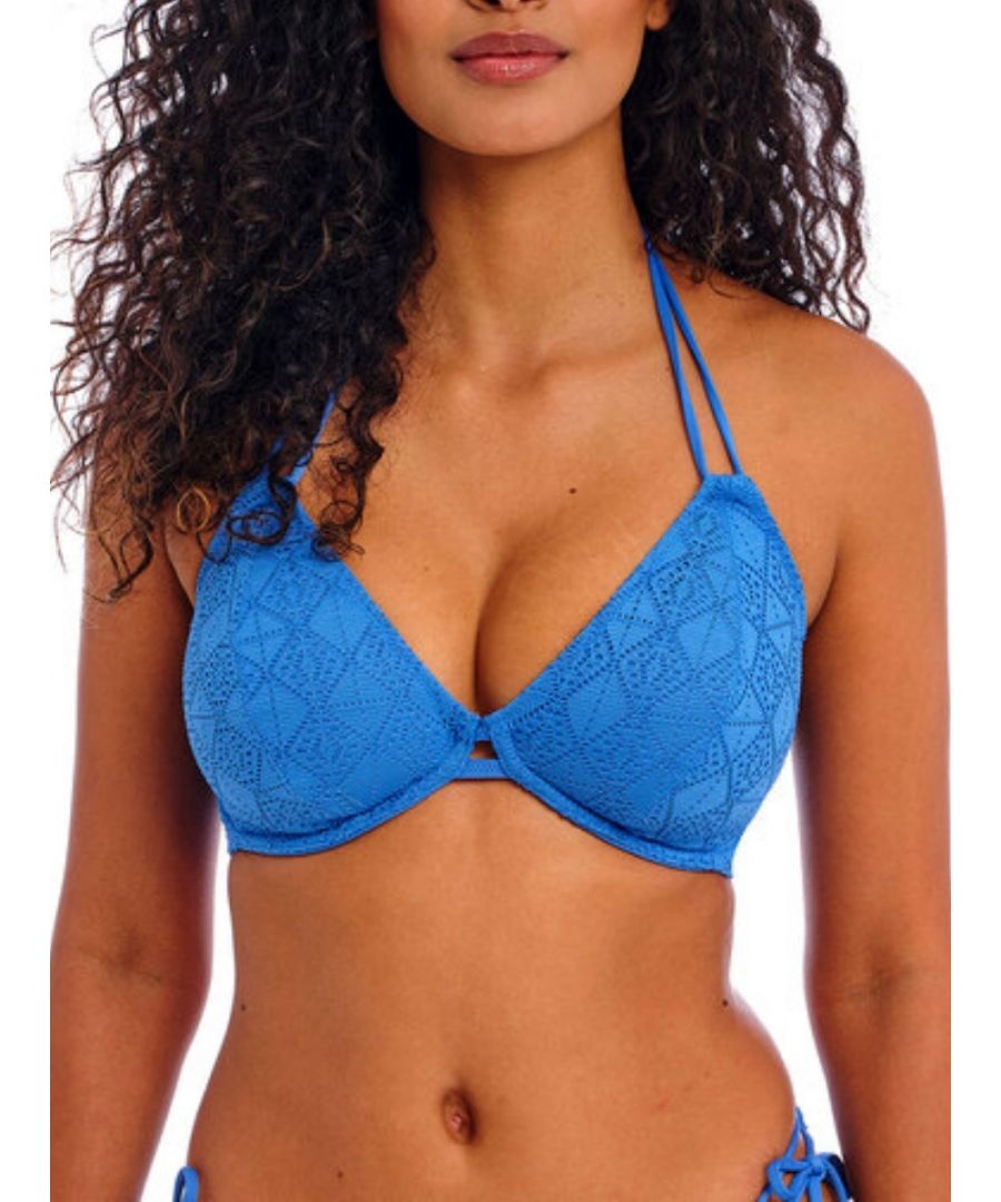 Freya Womens Nomad Nights Halterneck Bikini Top - Blue Polyamide - Size 36D