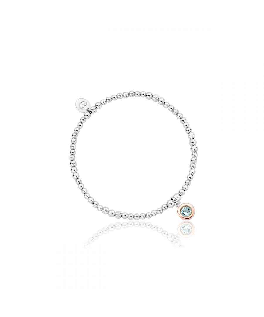 Celebrate that special March birthday with a dazzling Aquamarine gemstone - crafted in sterling silver adorned with 9ct rose gold containing rare Welsh gold in our classic Affinity bead bracelet design. This beautiful gemstone really makes a statement, and evokes the tranquil blue of the ocean and is said to represent hope, health and youth.